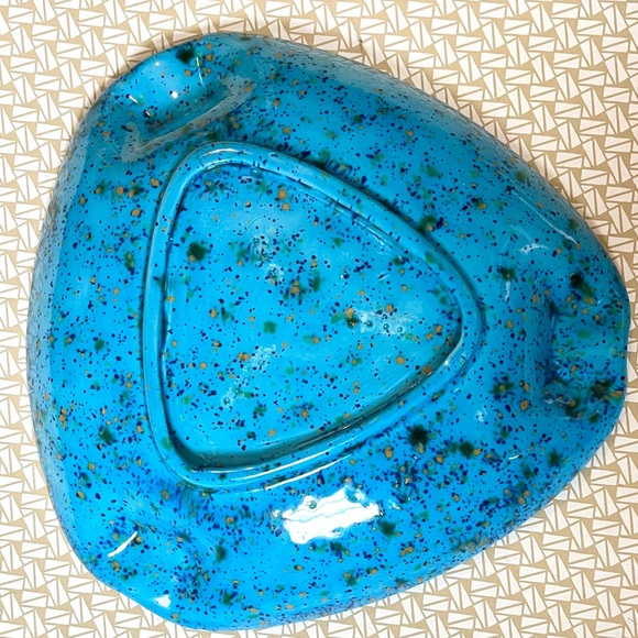 MCM Tray Mid Century Ashtray Vintage Modern Ceramic Pottery Confetti 60s - Picture 5 of 6